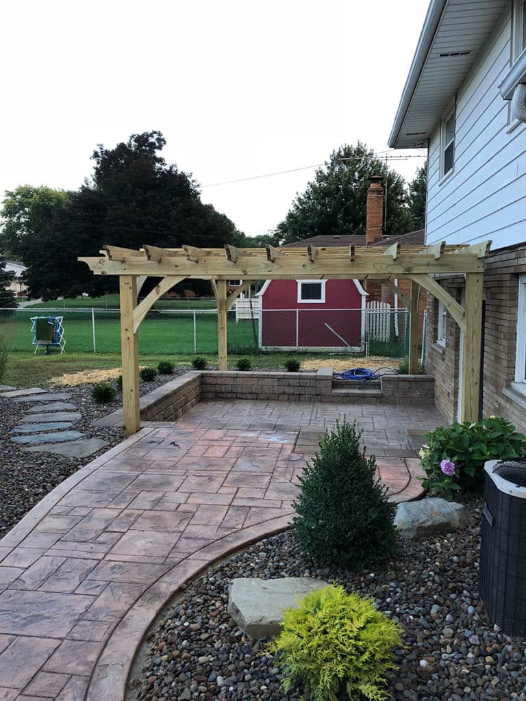 Cleveland, OH natural wood pergola construction